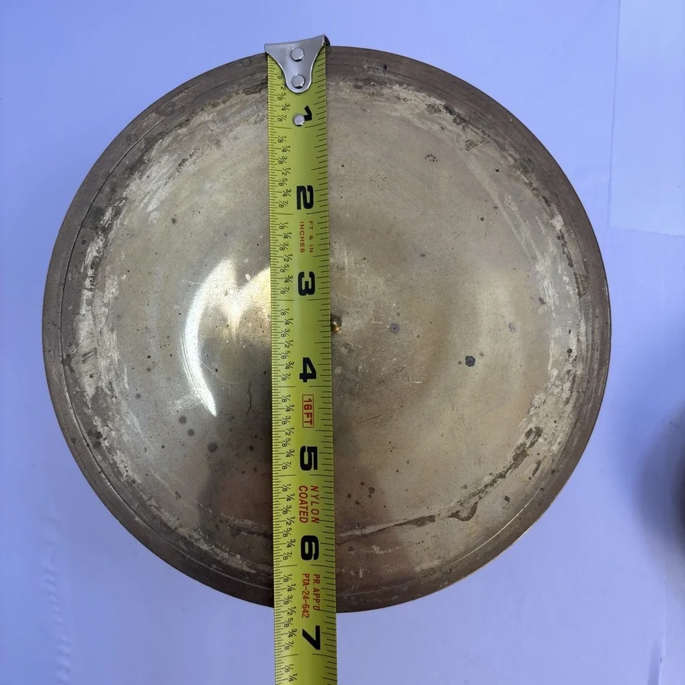 Pair Of Vtg Solid Brass Pillar Candle Holder 1
